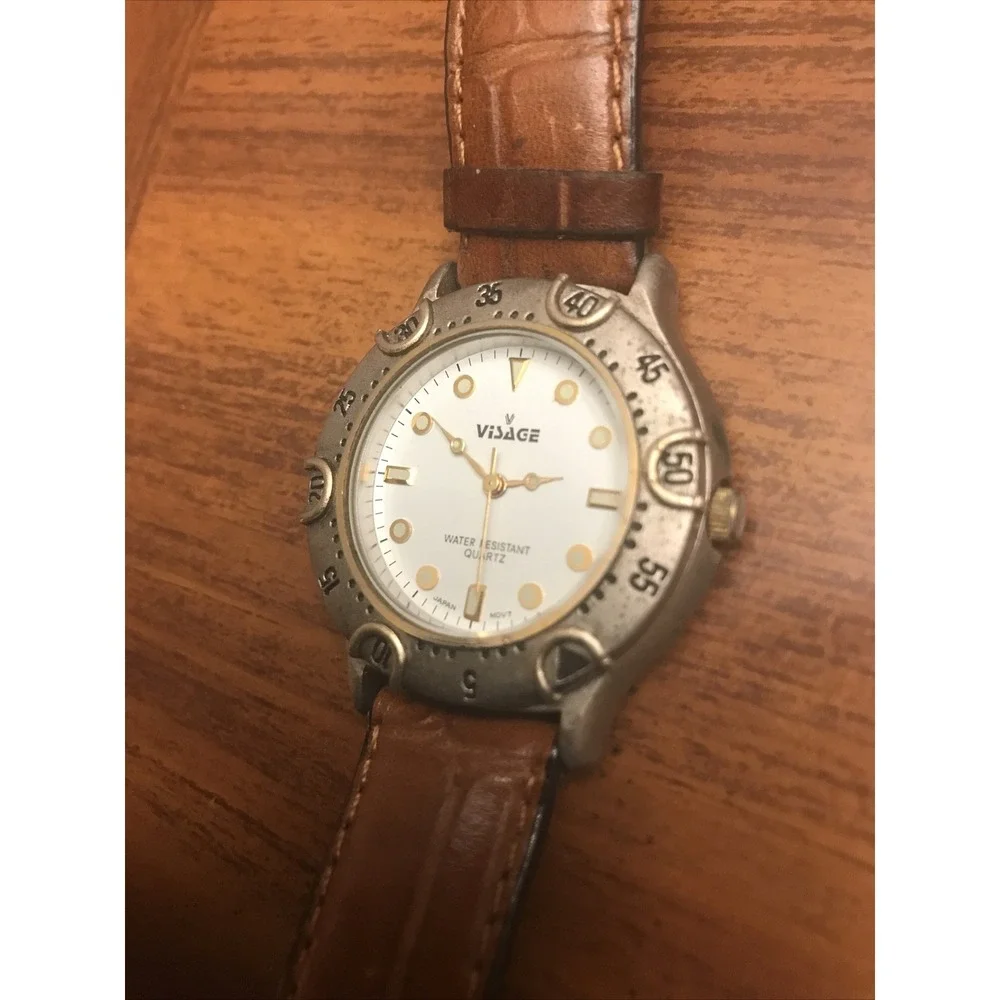Mens‎ Vintage VISAGE Leather Band Watch